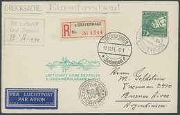 ZULEITUNGSPOST 133 BRIEF, Niederlande: 1931, 3. Südamerikafahrt, Einschreib-Drucksache, Prachtbrief - Correo Aéreo & Zeppelin