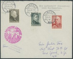 ZULEITUNGSPOST 439 BRIEF, Niederlande: 1936, 9. Nordamerikafahrt, Prachtbrief - Posta Aerea & Zeppelin
