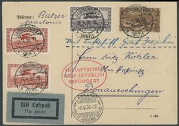 ZULEITUNGSPOST 56 BRIEF, Saargebiet: 1930, 2. Schweizfahrt, Prachtkarte - Airmail & Zeppelin