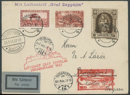 ZULEITUNGSPOST 101 BRIEF, Saargebiet: 1931, Ungarnfahrt, U.a. Frankiert Mit Mi.Nr. 103, Prachtbrief - Posta Aerea & Zeppelin