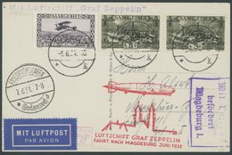 ZULEITUNGSPOST 109 BRIEF, Saargebiet: 1931, Fahrt Nach Magdeburg, Prachtkarte - Airmail & Zeppelin