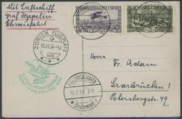 ZULEITUNGSPOST 259 BRIEF, Saargebiet: Schweizfahrt, Abwurf Zürich, Prachtkarte - Airmail & Zeppelin