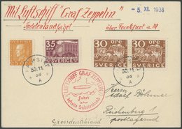 ZULEITUNGSPOST 456 BRIEF, Schweden: 1938, Sudetenlandfahrt, Prachtkarte - Airmail & Zeppelin