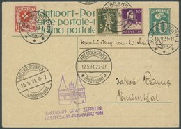 ZULEITUNGSPOST 108 BRIEF, Schweiz: 1931, Ostseejahr-Rundfahrt, Befördert Romanshorn Stempelfehler 13.5. Statt 12.5., Pra - Airmail & Zeppelin