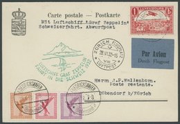 ZULEITUNGSPOST 166 BRIEF, Schweiz: 1932, Schweizfahrt, Mit Deutscher Zusatzfrankatur, Prachtkarte - Airmail & Zeppelin