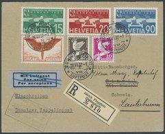 ZULEITUNGSPOST 170B BRIEF, Schweiz: 1932, Luposta-Rückfahrt, Einschreibbrief, Pracht - Posta Aerea & Zeppelin