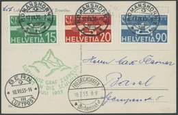 ZULEITUNGSPOST 222 BRIEF, Schweiz: 1933, Schweizfahrt, Prachtkarte - Poste Aérienne & Zeppelin