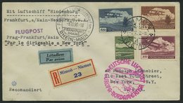 ZULEITUNGSPOST 441 BRIEF, Tschechoslowakei: 1936, 10. Nordamerikafahrt, Einschreibbrief, Pracht - Posta Aerea & Zeppelin