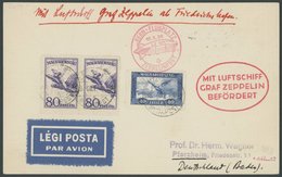 ZULEITUNGSPOST 93A BRIEF, Ungarn: 1930, Landungsfahrt Nach Bern, Prachtkarte, R! - Airmail & Zeppelin