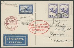 ZULEITUNGSPOST 93B BRIEF, Ungarn: 1930, Landungsfahrt Nach Basel, Braunroter Ankunftsstempel, Prachtkarte, R! - Poste Aérienne & Zeppelin