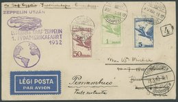 ZULEITUNGSPOST 138 BRIEF, Ungarn: 1932, 1. Südamerikafahrt, Brief Feinst - Airmail & Zeppelin