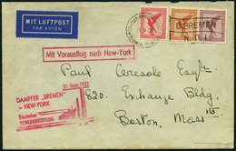 KATAPULTPOST 72b BRIEF, 21.9.1931, &quot,Bremen&quot, - New York, Seepostaufgabe, Brief Feinst - Storia Postale