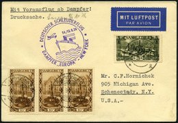 KATAPULTPOST 178Sr BrfStk, Saargebiet: 14.9.1934, &quot,Europa&quot, - New York, Drucksache, Prachtbrief, RRR!, Nur 11 B - Lettres & Documents