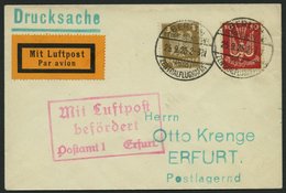 LUFTPOSTBESTÄTIGUNGSSTPL 32-01a BRIEF, ERFURT In Rot, Drucksache Von BERLIN Nach Erfurt, Prachtbrief - Luft- Und Zeppelinpost