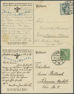 LUFTPOST-VIGNETTEN 1926, Zeppelin-Eckener-Spende, 2 Portraitkarten (Eckener Und Graf Zeppelin) Mit Blauem Zudruck Frauen - Luft- Und Zeppelinpost