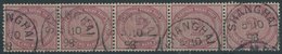 DP CHINA V 37e O, 1898, 2 M. Dunkelrotkarmin Im Waagerechten Fünferstreifen Stempel SHANGHAI, Pracht, Gepr. Steuer - Chine (bureaux)