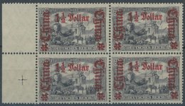 DP CHINA 46Mb VB **, 1919, 1/2 D. Auf 3 M., Mit Wz., Wertaufdruck Mittig, Im Randviererblock, Postfrisch, Pracht, Mi. (3 - Chine (bureaux)