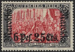 DP IN MAROKKO 58IAM *, 1912, 6 P. 25 C. Auf 5 M. Schwarz/dunkelkarmin, Sog. Ministerdruck, Mehrere Falzreste, Pracht, Mi - Deutsche Post In Marokko