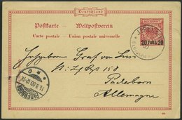 DP TÜRKEI P 5 BRIEF, 1900, 20 PA. Auf 10 Pf. Rosa Mit Unbeschädigtem Stempel JERUSALEM 5.3.00 Nach Deutschland, Pracht - Turkse Rijk (kantoren)