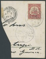 DEUTSCH-NEUGUINEA 9 BrfStk, 1906, 10 Pf. Dunkelkarminrot, Ohne Wz., Mit Seepoststempel NEU-GUINEA ZWEIGLINIE C Auf Postk - Deutsch-Neuguinea