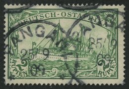 DEUTSCH-OSTAFRIKA 20 O, 1901, 2 R. Dunkelsmaragdgrün, Ohne Wz., Stempel PANGANI, Pracht, Gepr. Bothe, Mi. 100.- - Afrique Orientale