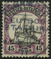 DEUTSCH-OSTAFRIKA 36 O, 1906, 45 H. Mittelbraunviolett/schwarz, Mit Wz., Zentrischer Stempel BAGAMOJO, Pracht, Mi. 70.- - German East Africa