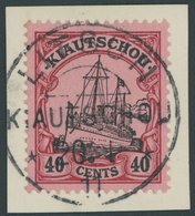 KIAUTSCHOU 23 BrfStk, 1905, 40 C. Dunkelrötlichkarmin/schwarz Auf Mattrosarot, Ohne Wz., Zentrischer Stempel LITSUN, Pra - Kiautchou