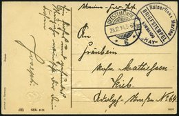 MSP VON 1914 - 1918 S.M.S. HAY, 28.12.14, Violetter Briefstempel Auf Ansichtskarte, Pracht - Maritiem