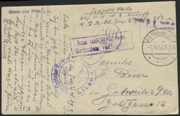 DT. FP IM BALTIKUM 1914/18 Feldpoststation Nr. 161, 3.10.17, Mit Ausgestanztem Stempel K.D. FELDPOST * B Auf Ansichtskar - Lettland