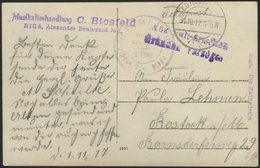 DT. FP IM BALTIKUM 1914/18 Feldpoststation Nr. 383, 31.10.17, Mit Aptiertem Stempel K.D. FELDPOST ** Auf Ansichtskarte ( - Lettland