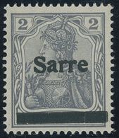 SAARGEBIET A1 PF D **, 1920, 2 Pf. Dunkelblaugrau (schraffierter Hintergrund), Aufdruck Irrtümlich Auf Dt. Reich Mi.Nr.  - Altri & Non Classificati