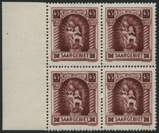 SAARGEBIET 102II **, 1925, 45 C. Madonna Mit Abart Rahmen Unter T Von Saargebiet Nach Oben Gebogen (Feld 45), Im Randvie - Altri & Non Classificati