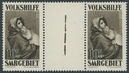 SAARGEBIET 141ZW **, 1929, 10 Fr. Gemälde II Im Zwischenstegpaar, Pracht, Mi. 500.- - Altri & Non Classificati