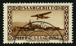 SAARGEBIET 159IV O, 1932, 5 Fr. Flugpost Mit Abart Punkt Im Rechten Rahmen Zwischen Den Beiden Oberen Halbkreisen, Prach - Other & Unclassified