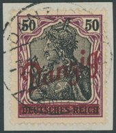 FREIE STADT DANZIG 39 BrfStk, 1920, 50 Pf. Kleiner Innendienst, Stempel DANZIG-LANGFUHR, Prachtbriefstück, Gepr. Kniep,  - Andere & Zonder Classificatie