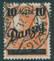 FREIE STADT DANZIG 46III O, 1920, 10 M. Auf 71/2 Pf., Ohne Netzunterdruck, Pracht, Gepr. Gruber Und Infla, Mi. 150.- - Altri & Non Classificati