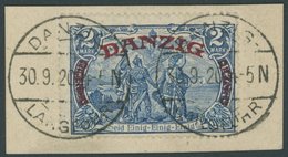 FREIE STADT DANZIG 49 BrfStk, 1920, 2 M. Großer Innendienst, Stempel DANZIG-LANGFUHR F, Prachtbriefstück, Fotoattest Kni - Autres & Non Classés