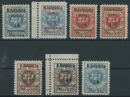 MEMELGEBIET 129-34,129I **, 1923, Druckerei Rytas, übliche Gummierung, Postfrisch, 7 Prachtwerte, Mi. 170.- - Memelgebiet 1923