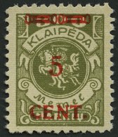 MEMELGEBIET 174II **, 1923, 5 C. Auf 300 M. Oliv, Type II, Postfrisch, Pracht - Memelgebiet 1923