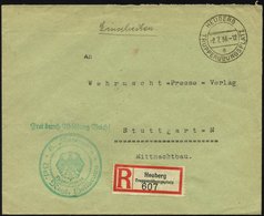 FELDPOST II. WK BELEGE 1936, Militär-Einschreibbrief Vom Truppenübungsplatz Heuberg Mit Entsprechendem R-Zettel Und Grün - Bezetting 1938-45