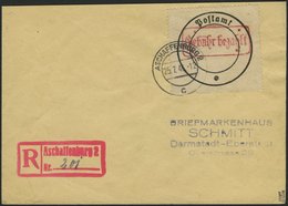 ASCHAFFENBURG 1 BRIEF, 1946, Postverschlusszettel Schwarz/rot Auf Einschreibbrief, Pracht, Gepr. U.a. Zierer, Mi. 700.- - Altri & Non Classificati