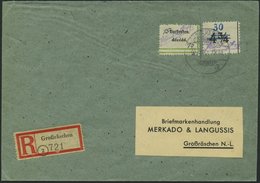 GROSSRÄSCHEN-VORLÄUFER V 5f,V 9 BRIEF, 1945, 30 Pf. Uhrzeitklebezettel Mit 15 Pf. Verstorben Auf Einschreibbrief, Pracht - Postes Privées & Locales