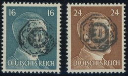 LÖBAU 12,14 **, 1945, 16 Pf. Dunkelgrünblau Und 24 Pf. Dunkelorangebraun, Postfrisch, 2 Prachtwerte, Gepr. Kunz, Mi. 110 - Other & Unclassified