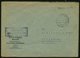 ALL. BES. GEBÜHR BEZAHLT BURGLENGENFELD, 13.3.46, L1 Gebühr Bezahlt, Brief Feinst - Other & Unclassified