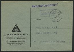 ALL. BES. GEBÜHR BEZAHLT GRÜNSTADT, 6.2.48, R1 Gebühr Bezahlt, Prachtbrief - Other & Unclassified