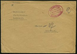 ALL. BES. GEBÜHR BEZAHLT KULMBACH Gebühr Bezahlt, 8.10.45, Roter Ellipsenstempel, Handschriftlich 12, Brief, Feinst - Sonstige & Ohne Zuordnung