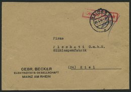 ALL. BES. GEBÜHR BEZAHLT MAINZ 3, 24.3.46, Roter R1 Gebühr Bezahlt, Prachtbrief - Other & Unclassified