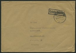 ALL. BES. GEBÜHR BEZAHLT MELLRICHSTADT, 14.11.45, R1 Gebühr Bezahlt, Brief Feinst - Other & Unclassified