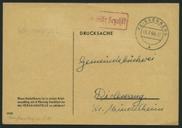 ALL. BES. GEBÜHR BEZAHLT PEISSENBERG, 19.7.48, Roter R1 Gebühr Bezahlt, Drucksachenkarte Mit Preisliste Für Friedensbüch - Otros & Sin Clasificación