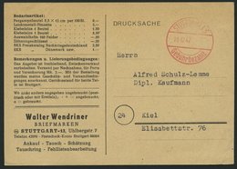 ALL. BES. GEBÜHR BEZAHLT STUTTGART Gebühr Bezahlt, 16.12.47, Roter K1, Drucksachenkarte, Pracht - Autres & Non Classés